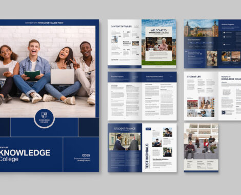 College Brochure Template in Canva INDD & IDML