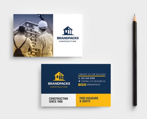 Construction Company Business Card Template
