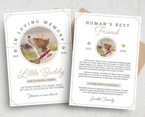 Pet Dog Funeral Memorial Flyer (PSD, AI, Vector Formats)