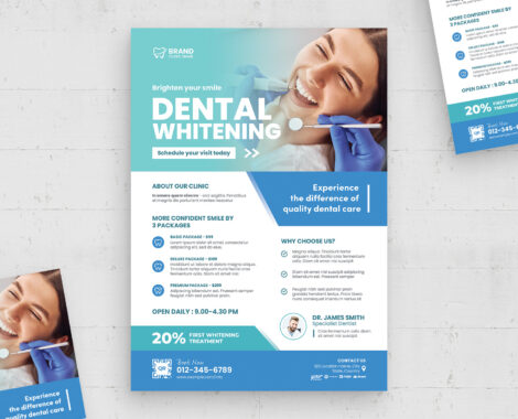 Dental Clinic Flyer Template (AI, EPS Format)