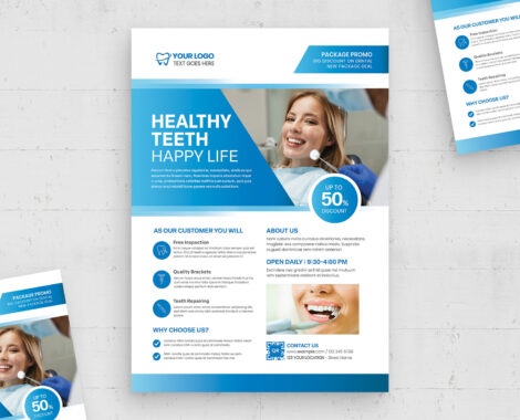 Dental Service Poster Template (AI, EPS Format)