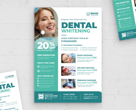 Dentist Flyer Poster Template (AI, EPS Format)