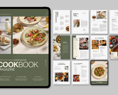 Digital Cookbook Magazine Template in Canva INDD & IDML