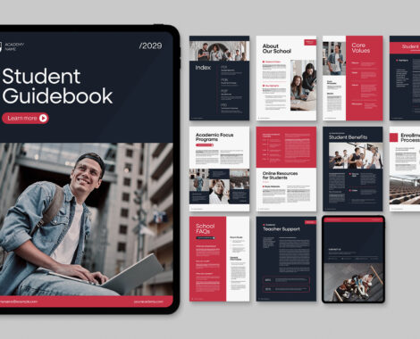Digital School Brochure in Canva INDD & IDML