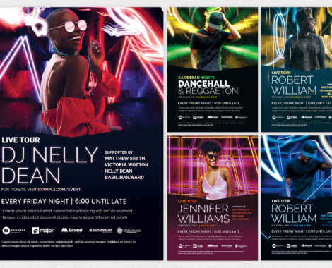 DJ Club Flyer Templates in Photoshop PSD