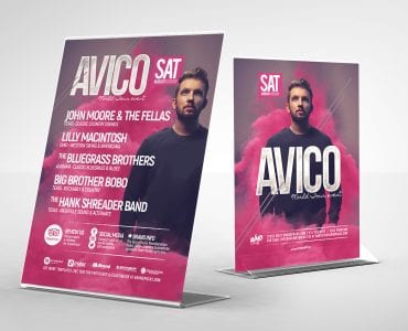 DJ Event Flyer Template in PSD & Vector (Table Tents)