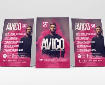 DJ Event Flyer Template in PSD & Vector (Table Tents)