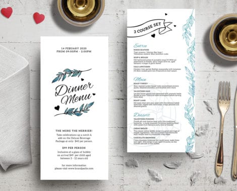 DL Valentine's Menu Template