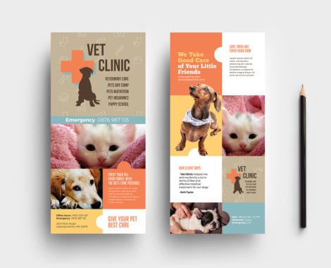 Vet Clinic DL Rack Card Template