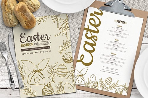 Easter Menu Template in PSD & Vector