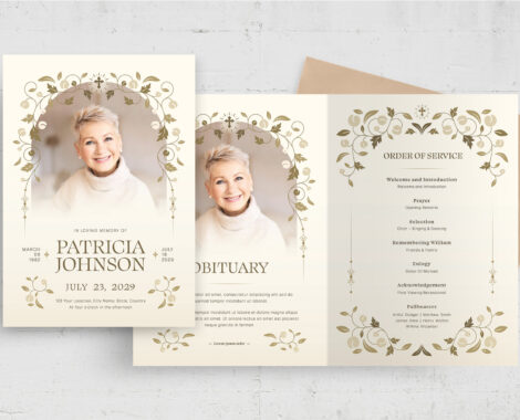 Elegant Funeral Program Template (AI, EPS Format)