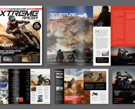 Extreme Sports Motocross Magazine Template in INDD & IDML formats