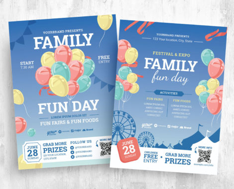 Family Fun Day Flyer Templates in PSD & Vector