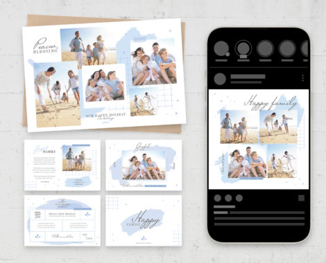 Family Photo Card Collage Flyer (PSD, AI, Vector Formats)