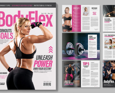 Fitness Magazine Template in AI & EPS