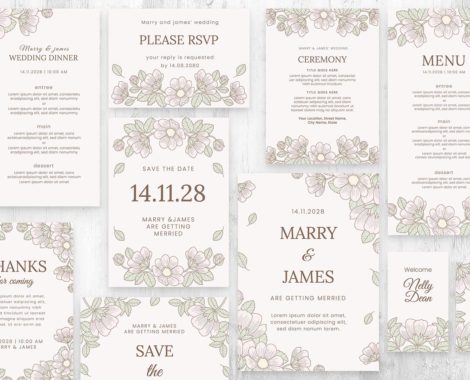 Floral Wedding Invitation Templates (PSD, Ai, Vector, EPS)