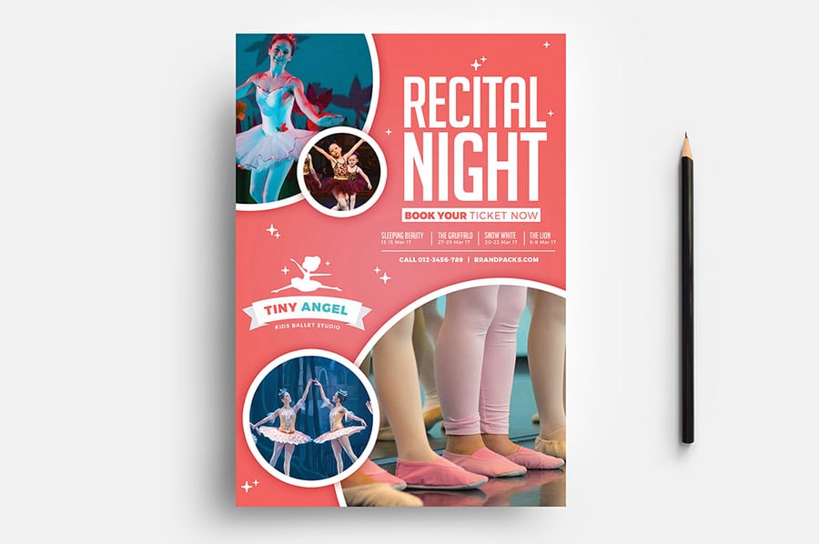 Free Kid's Ballet Flyer Template Vector