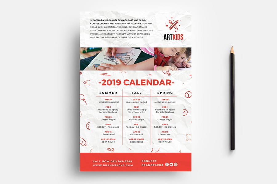 Free Kid's School Flyer Vector