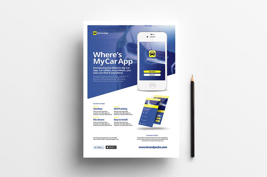 Free Mobile App Flyer Template Vector