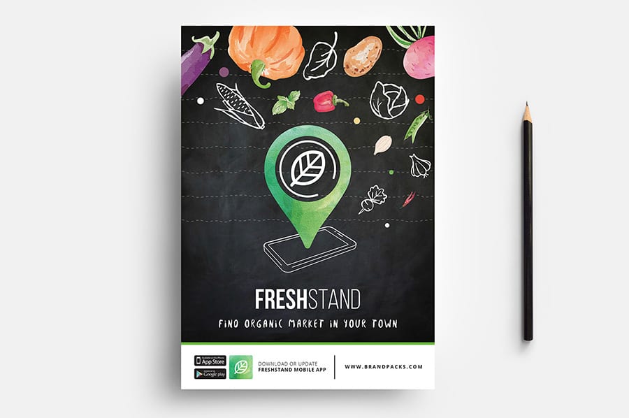 Free Organic Market Flyer Template Vector