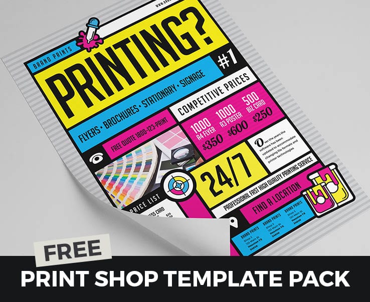 Free Print Shop Template Pack for Photoshop & Illustrator