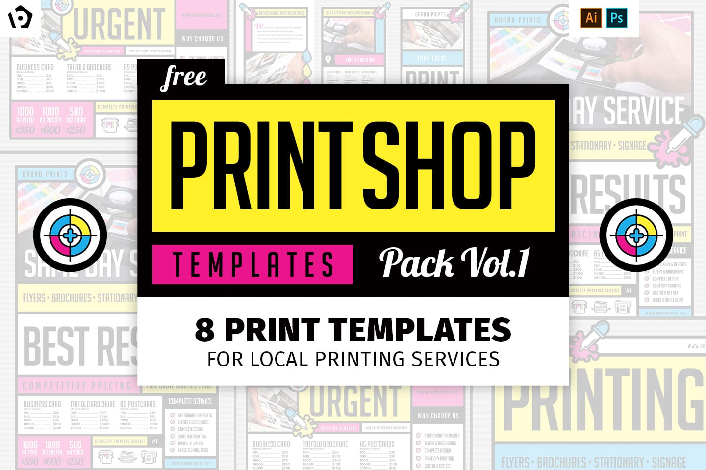 Free Print Templates Pack for Printing Services
