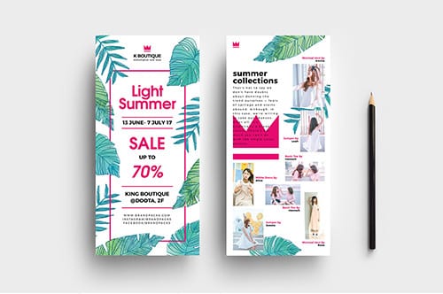 Free Summer Fashion DL Rack Card Template