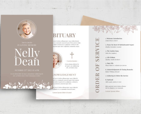 Funeral Service Brochure Template (PSD, AI, Vector Formats)