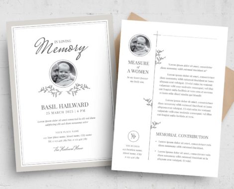 Elegant Funeral Memorial Template (PSD, AI, Vector Formats)