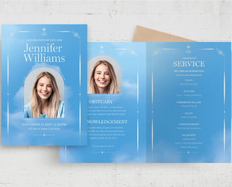 Funeral Program Template (AI, EPS Vector)