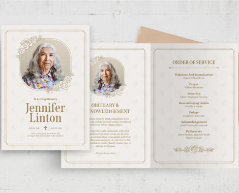 Funeral Program Template (AI, EPS Format)