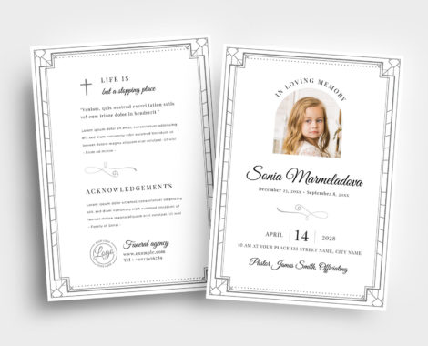 Funeral Service Announcement (PSD, AI, Vector Formats)