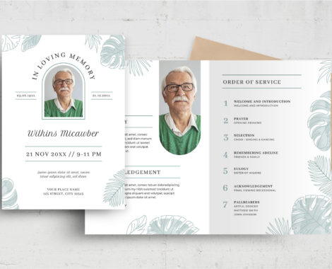 Funeral Program & Memorial Service (PSD, AI, Vector Formats)