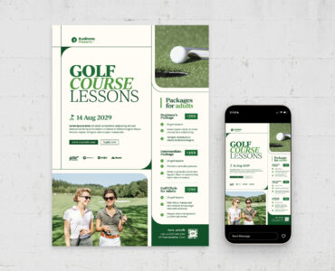 Golf Lessons Flyer / Poster Template (AI, EPS Format)