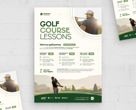 Golf Lessons Flyer Template (AI, EPS Format)