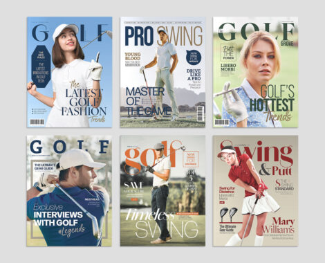 Golf Magazine Cover Templates Set in AI & EPS formats