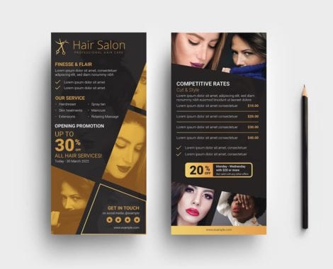 Hair Dresser DL Card Template