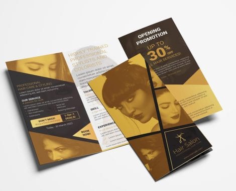 Hair Dresser Tri-Fold Brochure Template