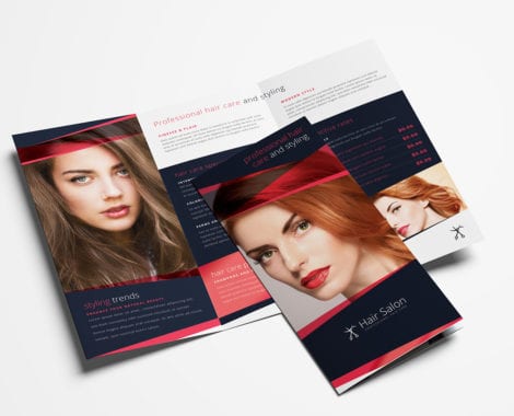 Hair Salon Tri-Fold Brochure Template