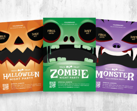 Halloween Character Flyer Templates in PSD, Ai, Vector
