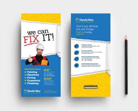 Handyman DL Rack Card Template in PSD, Ai & Vector