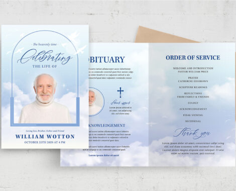 Heavenly Funeral Memorial Card (PSD Format)