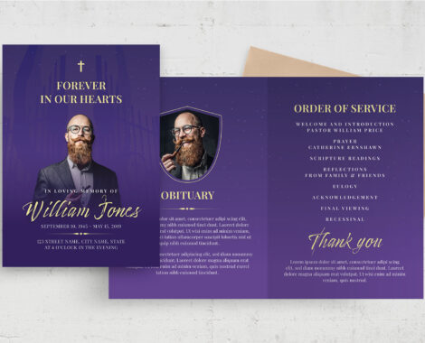 Heavenly Funeral Program Template (INDD Format)