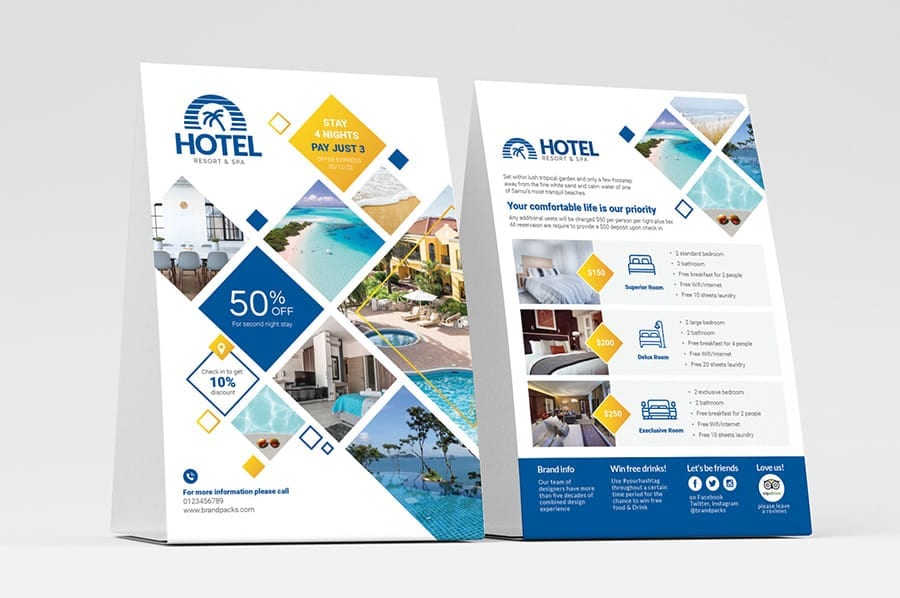 Hotel Flyer / Table Tent Templates