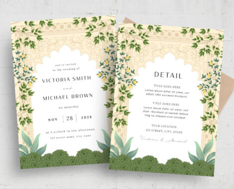 Indian Wedding Invitation Template (AI, EPS Format)