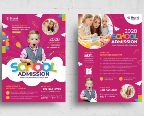 School Education Flyer Template (PSD, AI, Vector Formats)