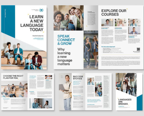 Language Classes Brochure in Canva, InDesign IDML & INDD