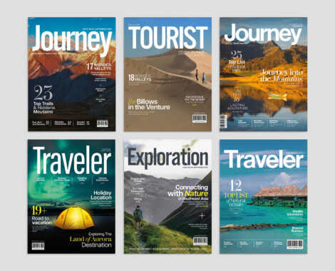 Travel Magazine Cover Templates for InDesign