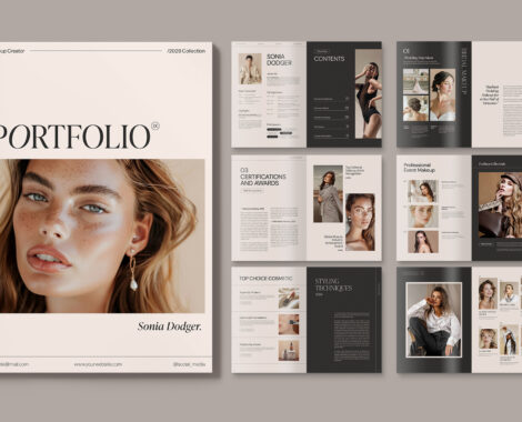 Makeup Artist Portfolio Template in Canva INDD IDML