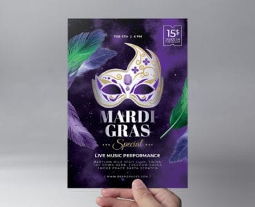 Mardi Gras Flyer Template Front